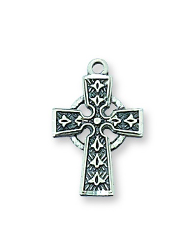 Cross Necklace Celtic 1/2 inch Sterling Silver