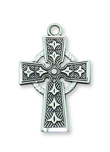 Cross Necklace Celtic 1 inch Sterling Silver