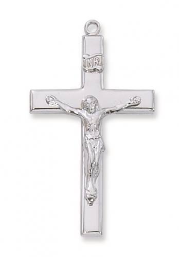 Crucifix Necklace Simple 1.5 inch Sterling Silver