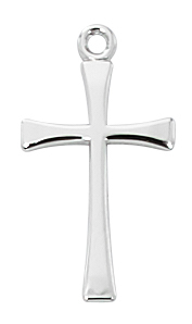 Cross Necklace Simple 3/4 inch Sterling Silver
