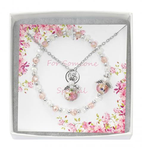 First Communion Jewelry Set Angel Necklace