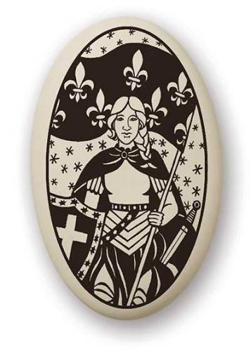 Saint Medal St. Joan of Arc 1.5 inch Porcelain Pendant
