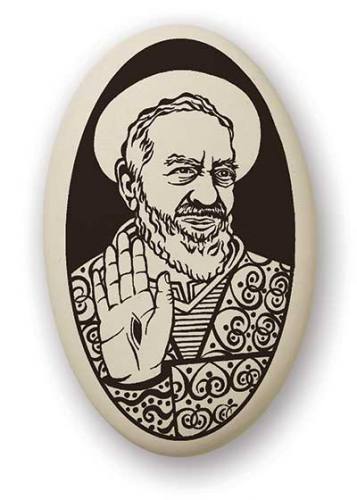 Saint Medal St. Padre Pio 1.5 inch Porcelain Pendant