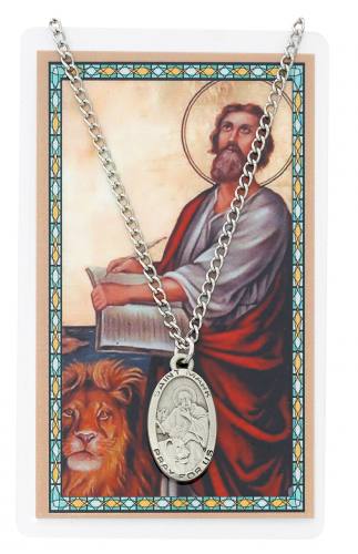 St. Mark Pewter Medal With Holy Card