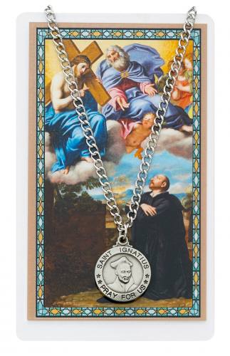 St. Ignatius Pewter Medal With Holy Card