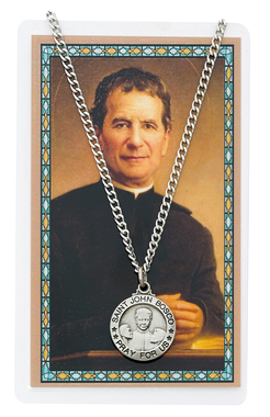 St. John Bosco Pewter Medal With Holy Card