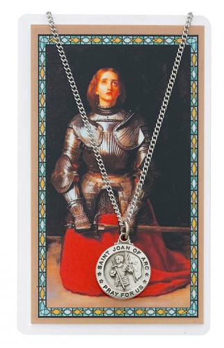 St. Joan of Arc Pewter Medal With Holy Card