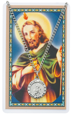 St. Jude Pewter Medal With Holy Card