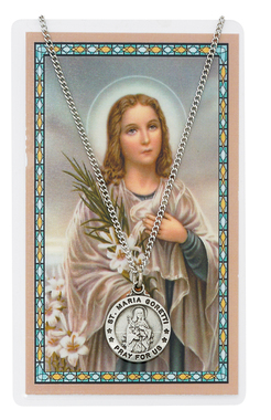 St. Maria Goretti Pewter Medal With Holy Card