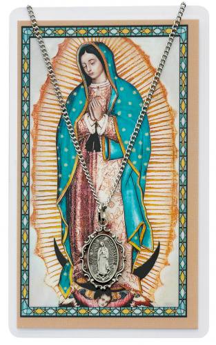 Mary Our Lady of Guadalupe Pewter Medal With Holy Card