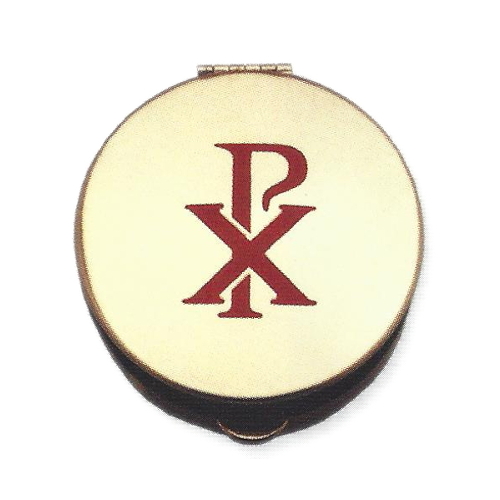 Pyx Chi-Rho Stamped Red Plated Brass Small