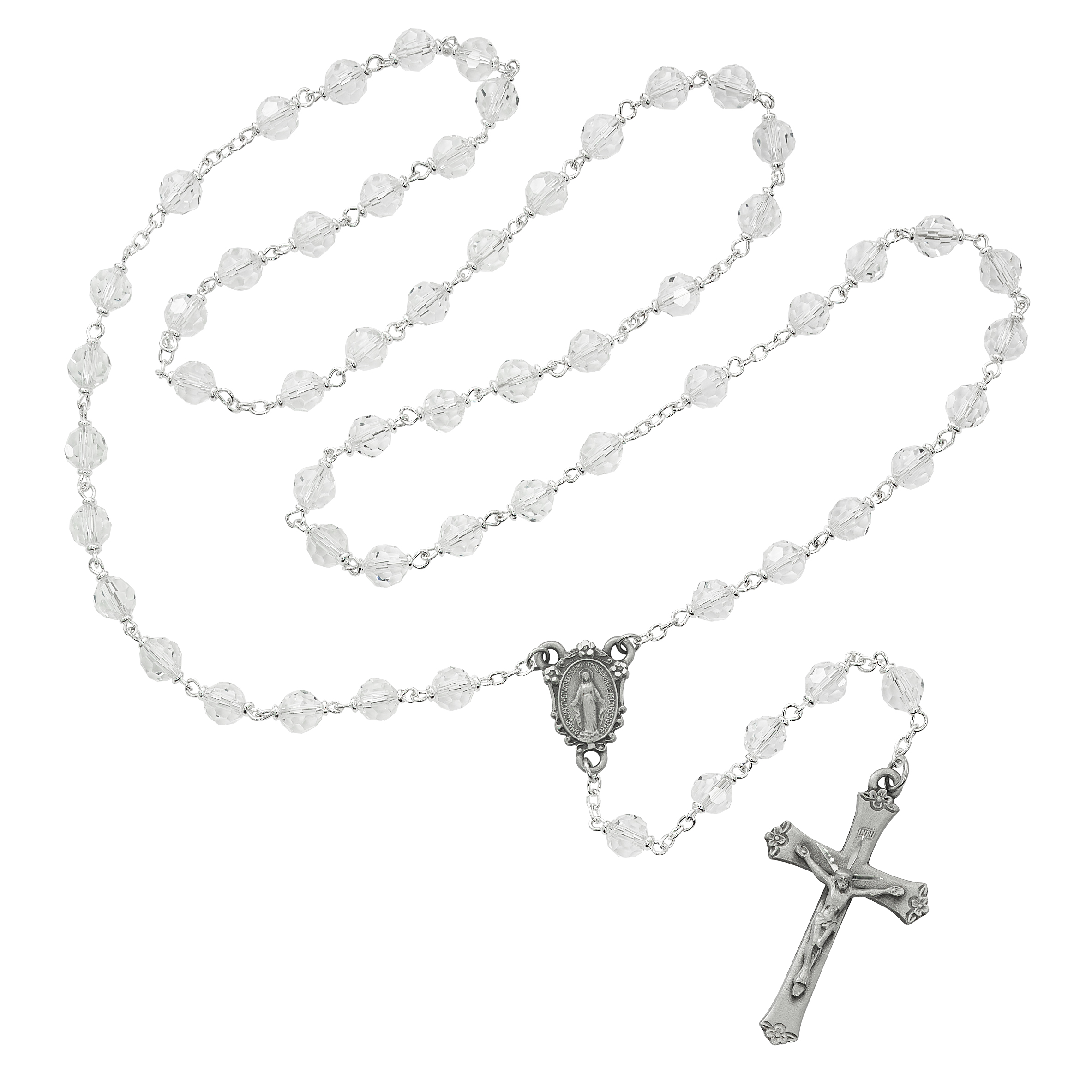 Crystal Tin Cut Rosary