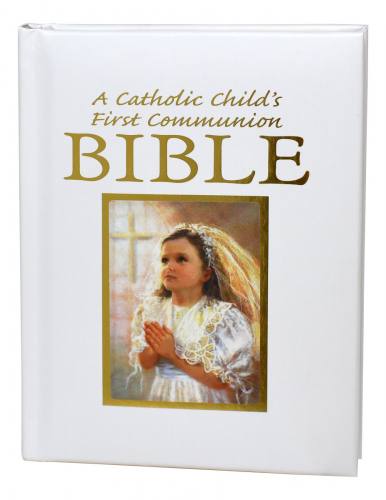 A Catholic Child's First Communion Bible Blessings Girl