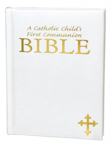 A Catholic Child's First Communion Bible White