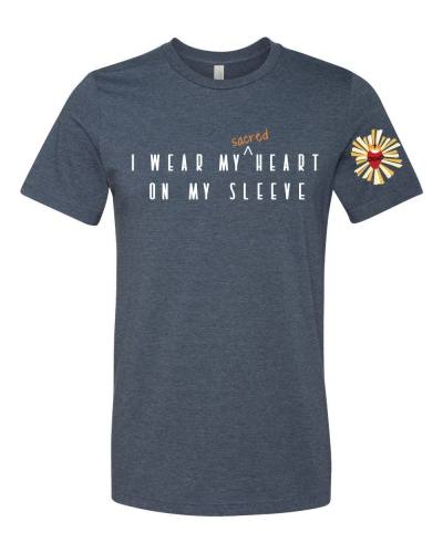 T-Shirt Sacred Heart of Jesus on Your Sleeve Size Medium