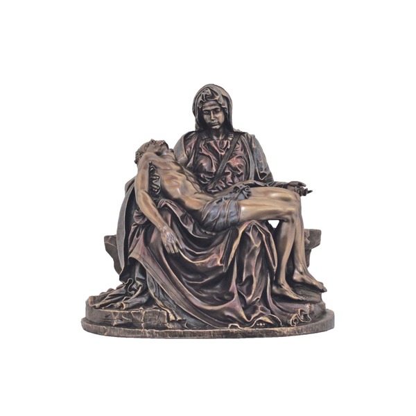 Statue Pieta 6.25 in Resin Bronze