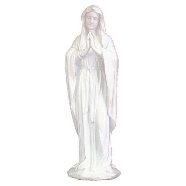 Statue Mary Praying Virgin 11.75 in Resin White