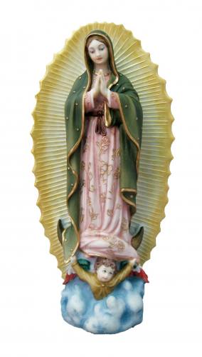 Statue Mary Our Lady Guadalupe 9.5 inch Resin Hand Painted