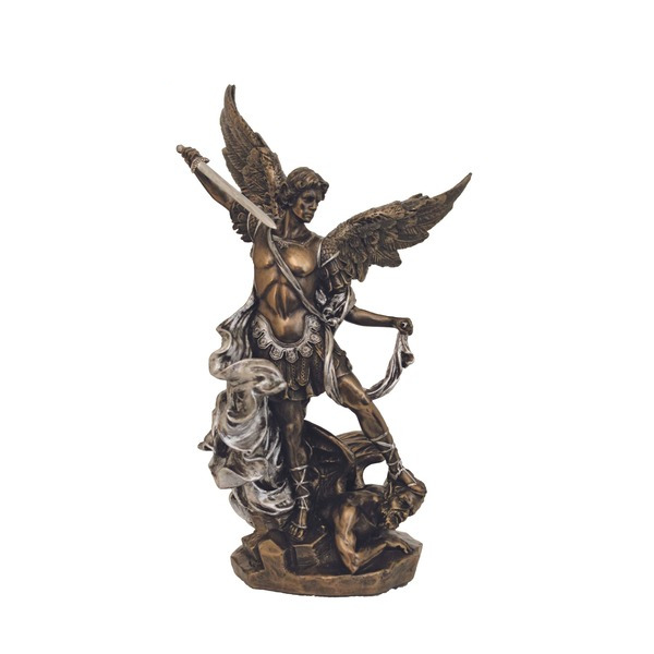 Statue St. Michael 9 in Resin Bronze and Pewter