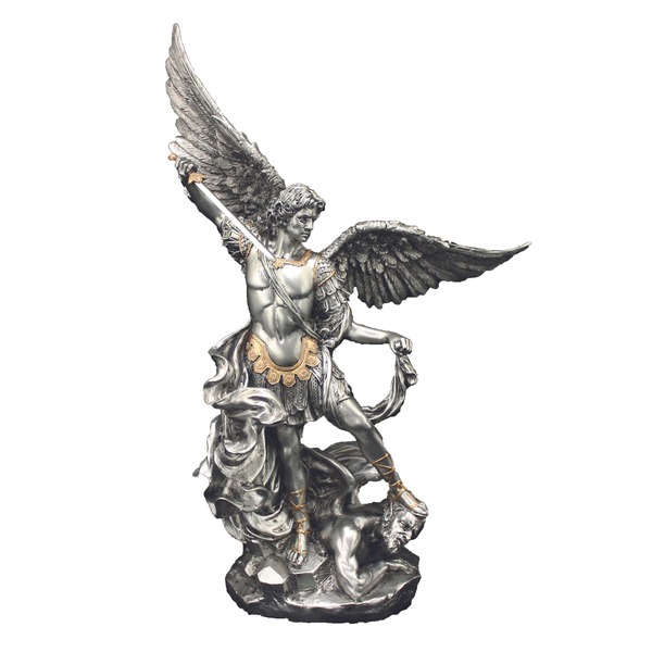Statue St. Michael 10 in Resin Pewter