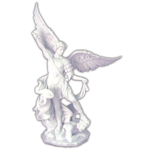 Statue St. Michael 10 in Resin White