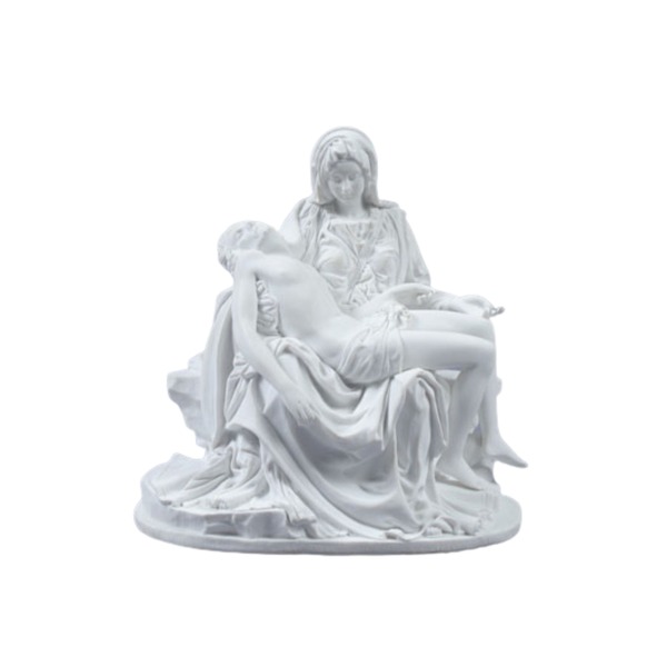 Statue Pieta 6.25 in Resin White no Base