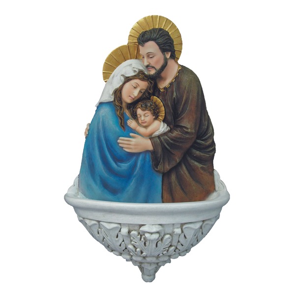 Holy Water Font 9" Holy Family Hand Painted