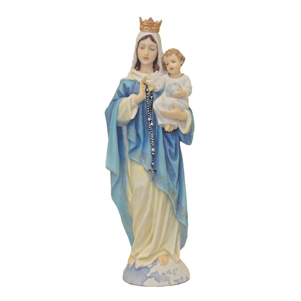 Statue Mary Our Lady of the Rosary 11 in Resin Hand Painted