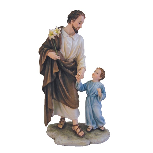 Statue St. Joseph 9 in Resin Hand Painted