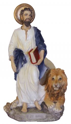 Statue St. Mark 8 Inch Resin Painted