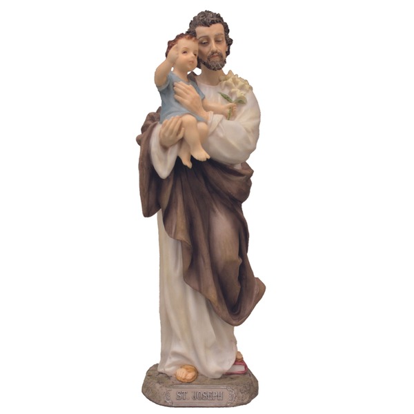 Statue St. Joseph 8 in Resin Hand Painted