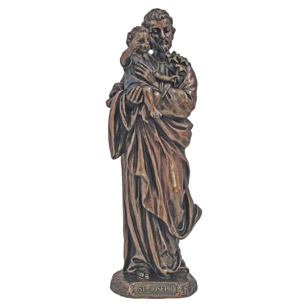 Statue St. Joseph 8 in Resin Bronze