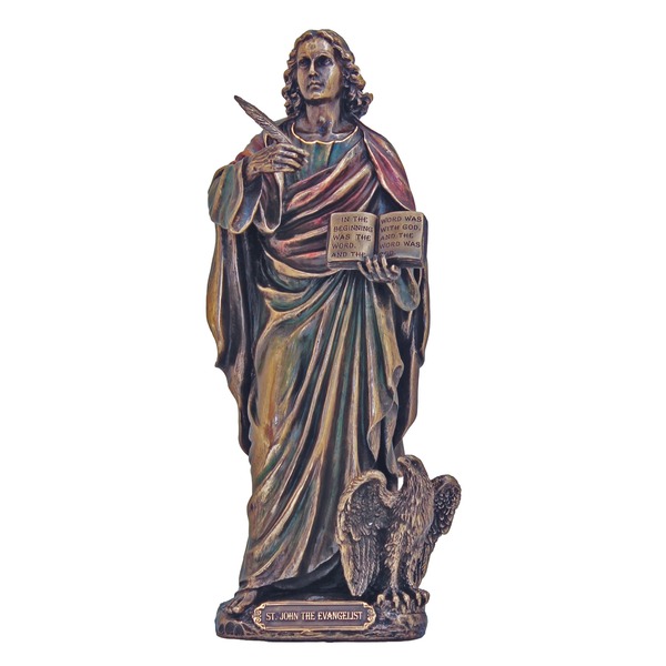 Statue St. John Evangelist 8 in Resin Bronze