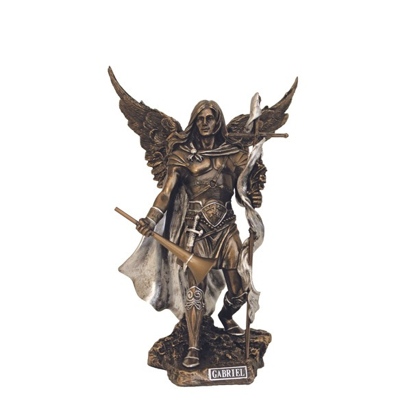 Statue St. Gabriel 9 in Resin Bronze and Pewter
