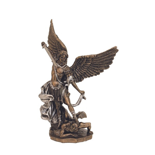 Statue St. Michael 8 in Resin Bronze and Pewter