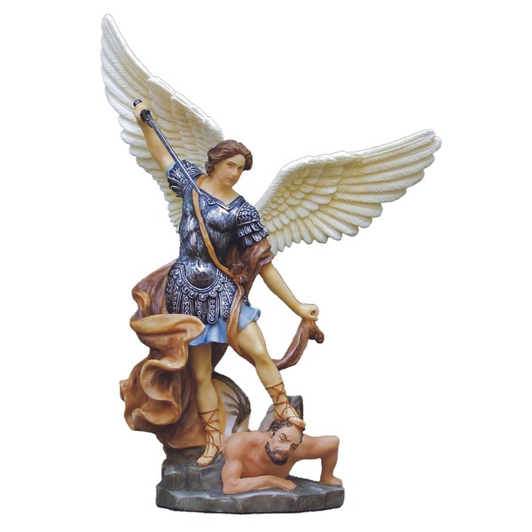 Statue St. Michael 8 in Resin Hand Painted