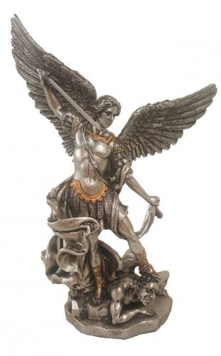 Statue St. Michael 8 inch Resin Pewter