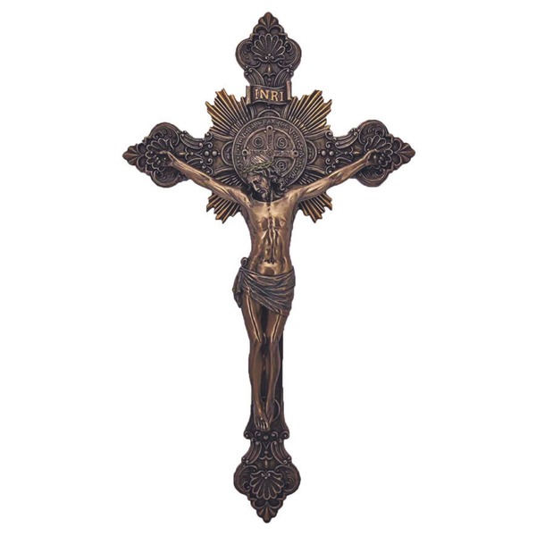 Crucifix Wall  in St. Benedict Resin Bronze