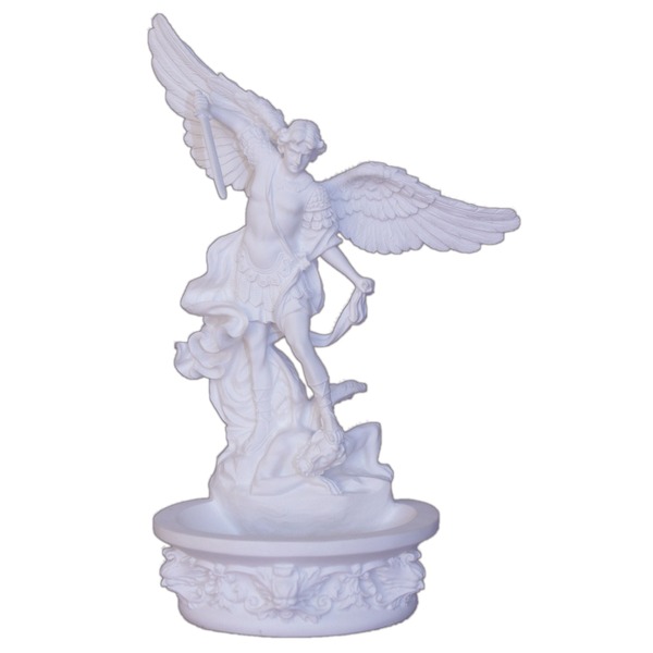Holy Water Font 8" St. Michael White