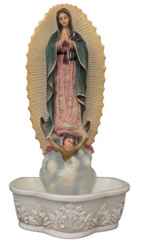 Holy Water Font Our Lady of Guadalupe 7.5 Inch Resin