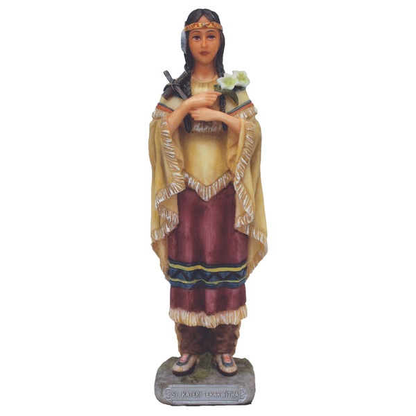 Statue St. Kateri 5.5 in Resin Hand Painted