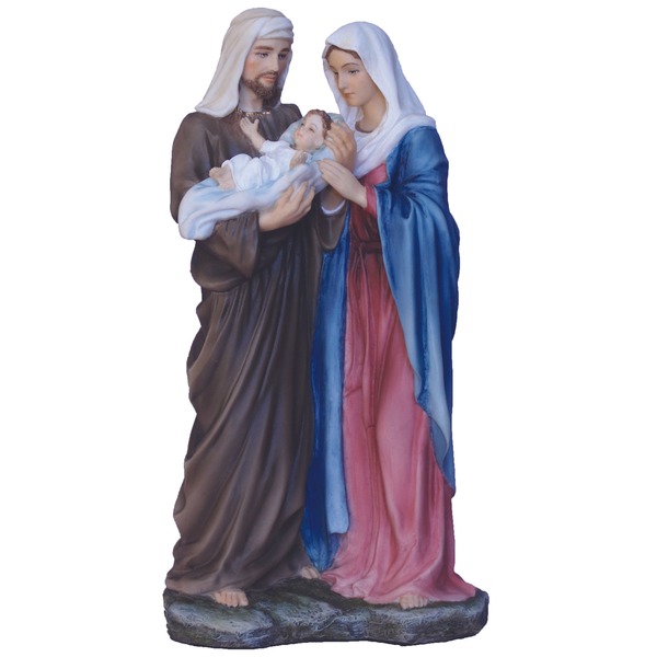 Statue Holy Family 8.5 in Resin Hand Painted
