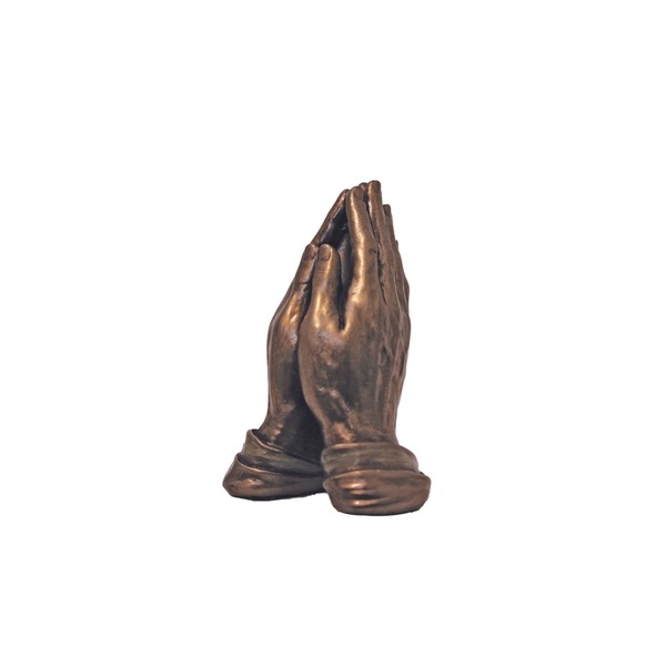 Statue Praying Hands 3 in Resin Bronze