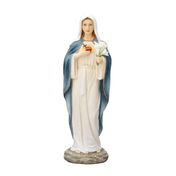 Statue Mary Immaculate Heart 8 in Resin Hand Painted