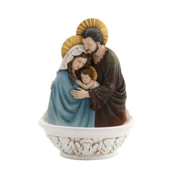 Holy Water Font 7" Holy Family Hand Painted