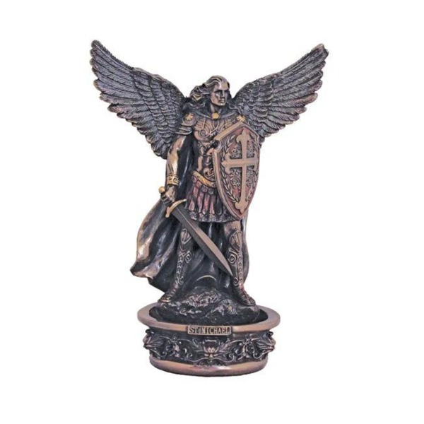 Holy Water Font 8.5" St. Michael Bronze