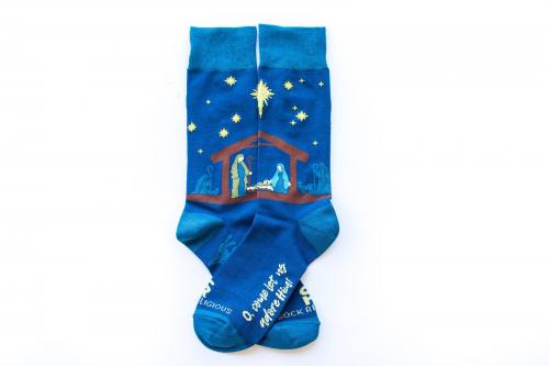 Sock Religious Nativity Socks Adult Cotton Nylon Spandex