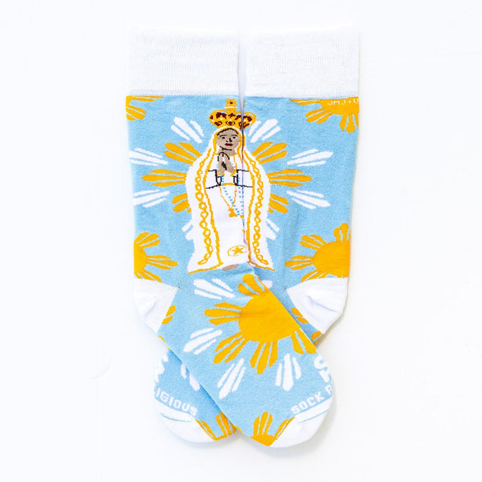 Sock Religious Our Lady Of Fatima Adult Cotton Nylon Spandex