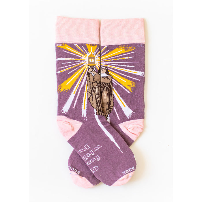 Sock Religious St. Clare of Assisi Adult Cotton Nylon Spandex