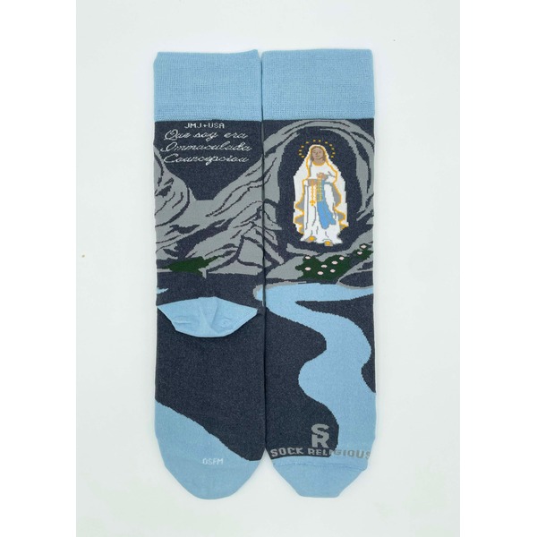 Sock Religious Our Lady Of Lourdes Adult Cotton Nylon Spandex
